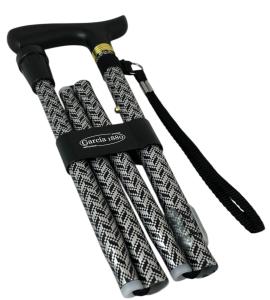 Vikbar käpp Svart&Silver - www.gulare.com