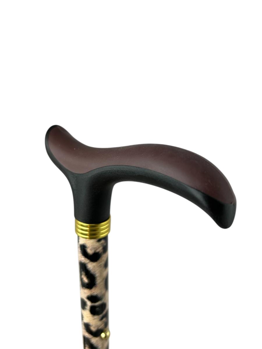 Leopardmönstrad vikbar käpp med mjukt gummihandtag - www.gulare.com
